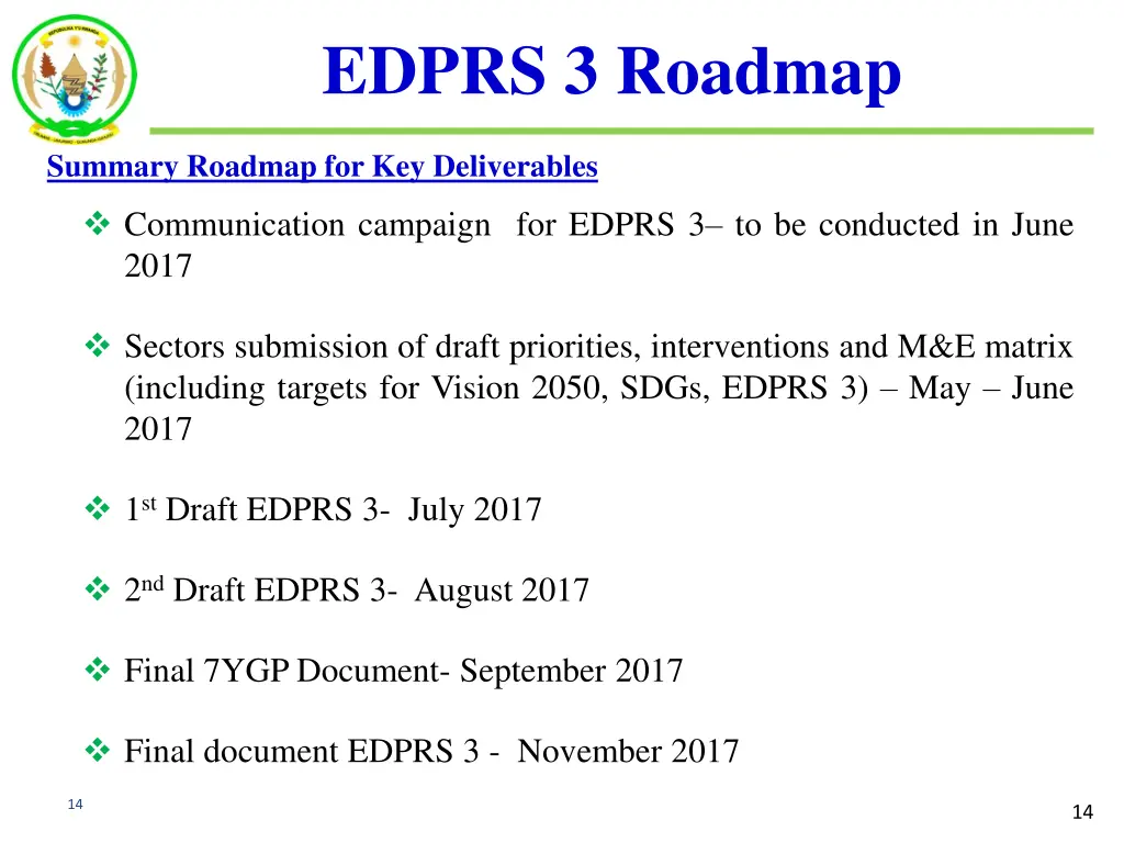 edprs 3 roadmap