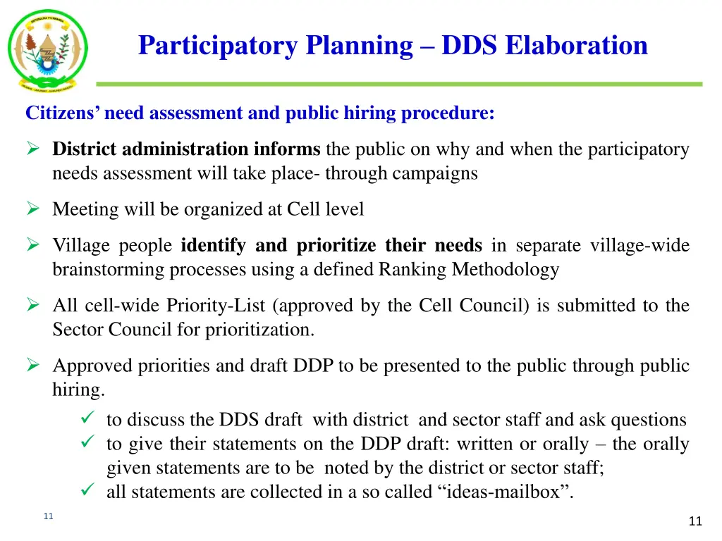 participatory planning dds elaboration 1