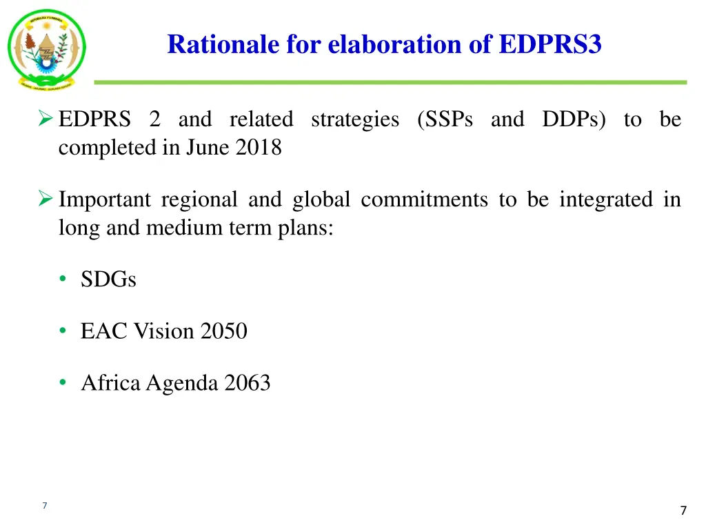 rationale for elaboration of edprs3