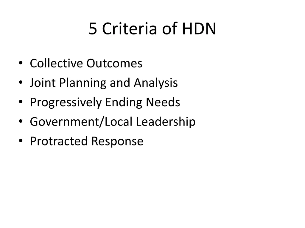 5 criteria of hdn