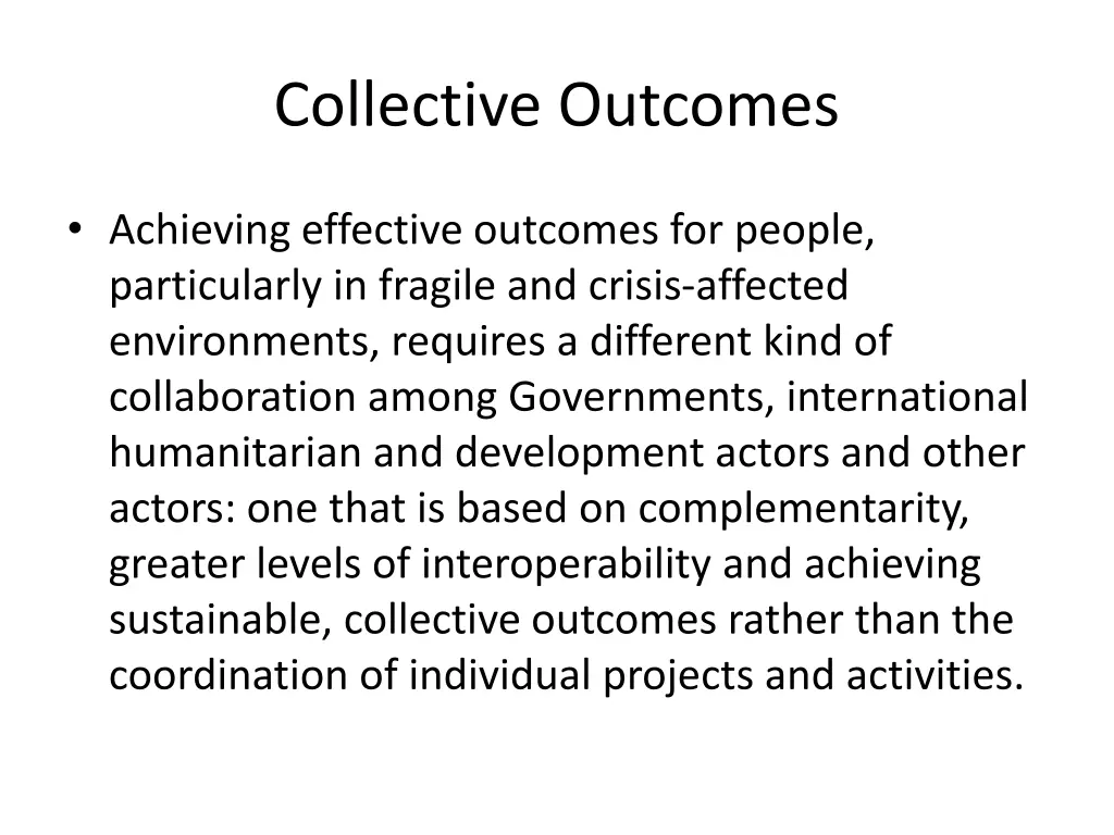 collective outcomes