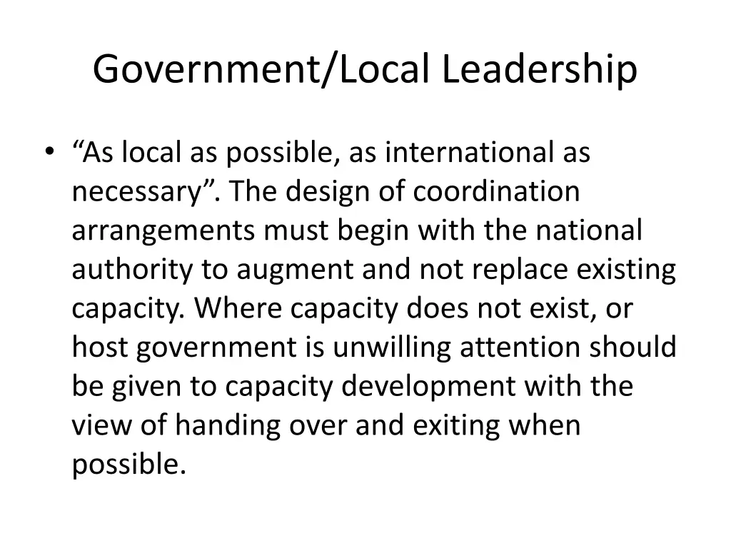 government local leadership