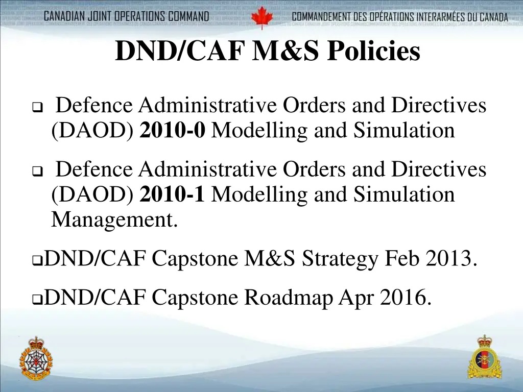 dnd caf m s policies