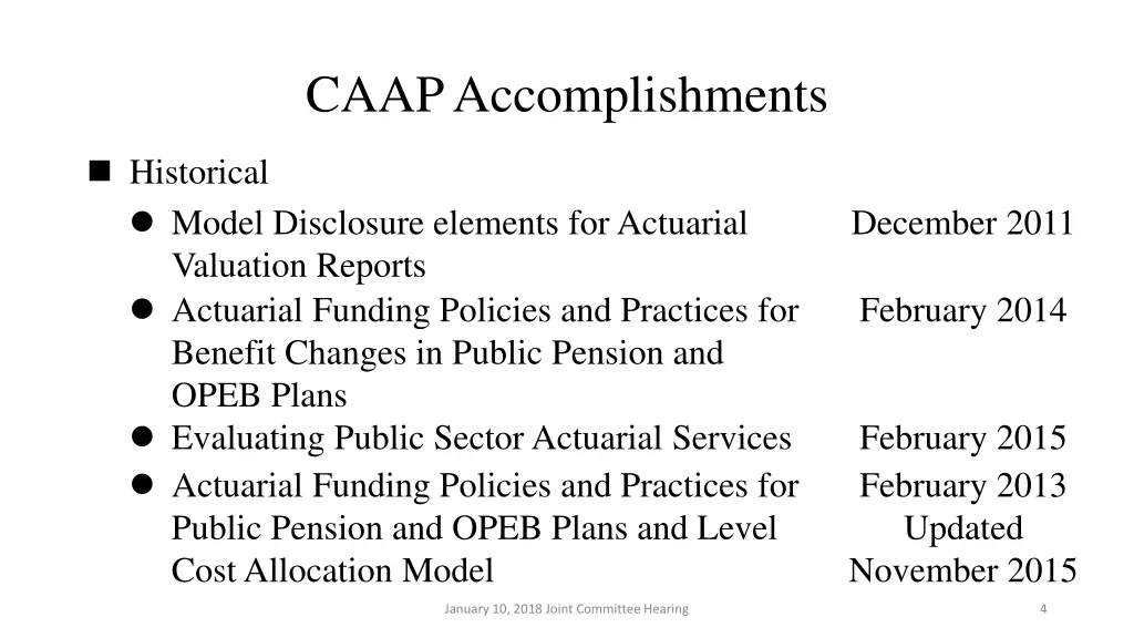 caap accomplishments