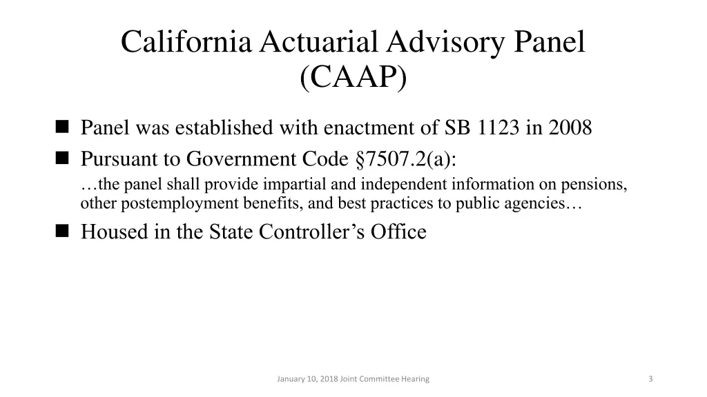 california actuarial advisory panel caap