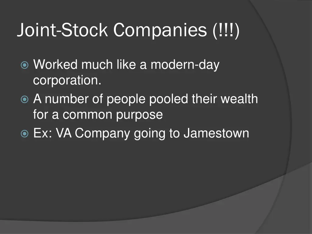 joint stock companies