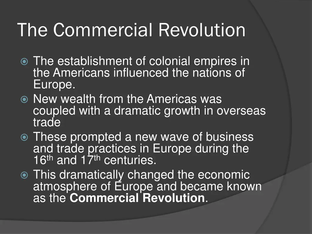 the commercial revolution