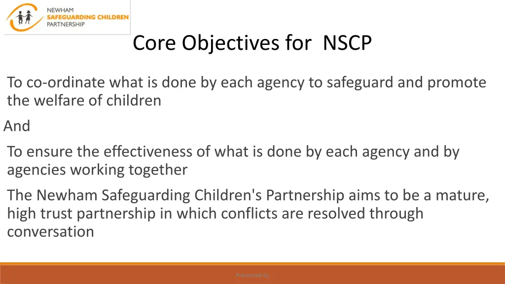 core objectives for nscp