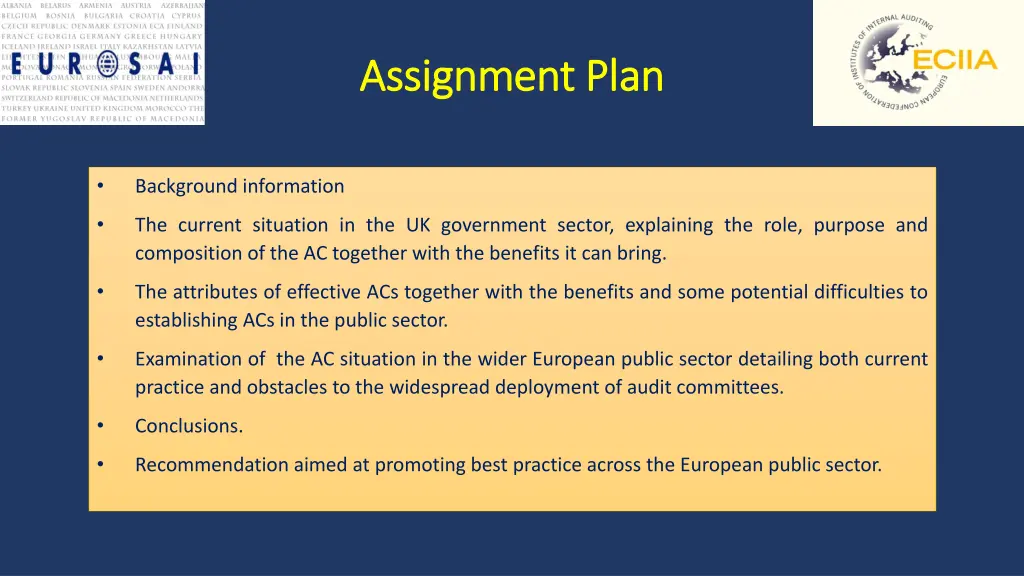 assignment plan assignment plan