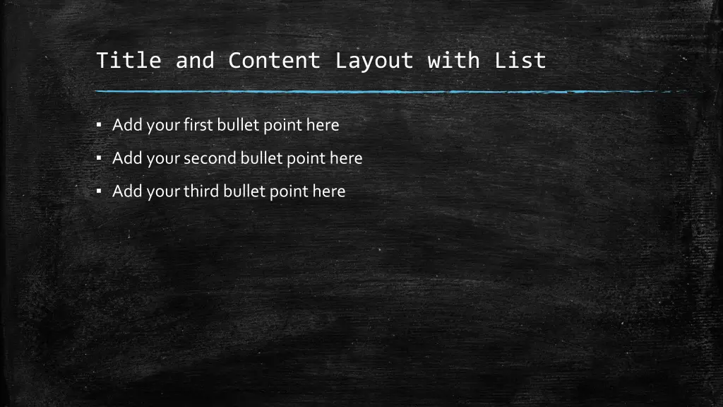 title and content layout with list