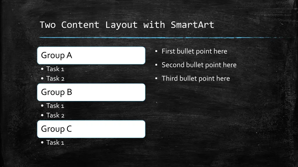 two content layout with smartart