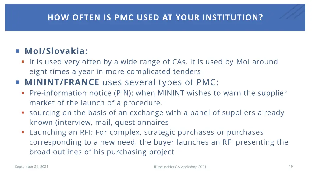 how often is pmc used at your institution