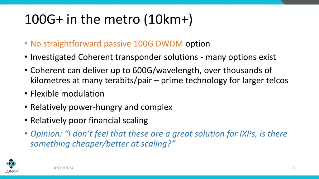 100g in the metro 10km