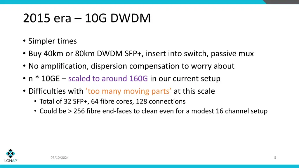 2015 era 10g dwdm