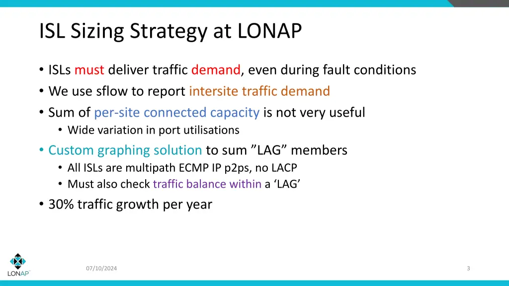 isl sizing strategy at lonap