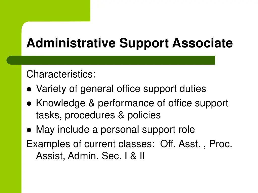 administrative support associate