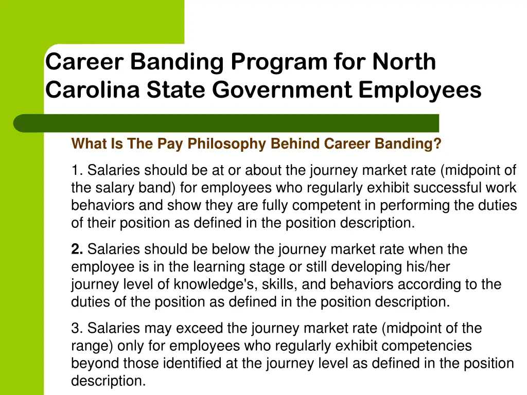 career banding program for north carolina state 3