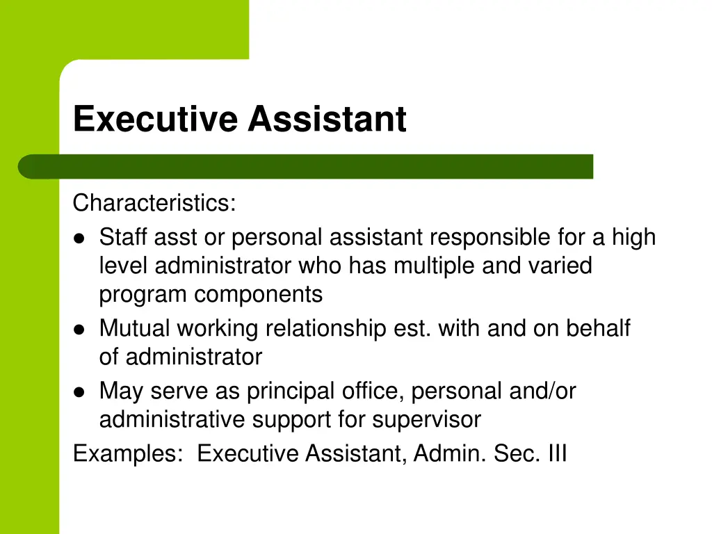 executive assistant