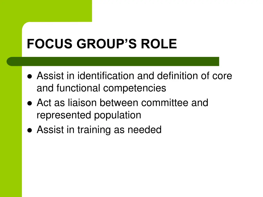 focus group s role