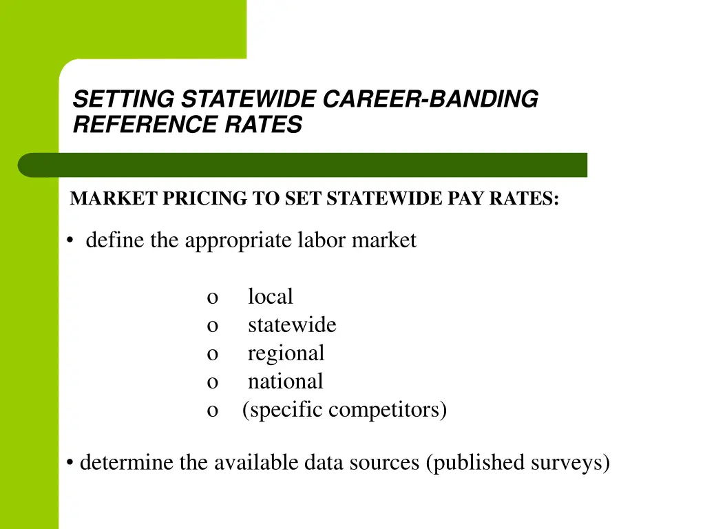 setting statewide career banding reference rates 1