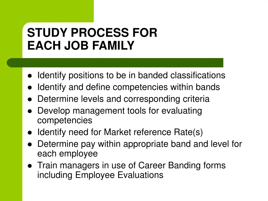 study process for each job family