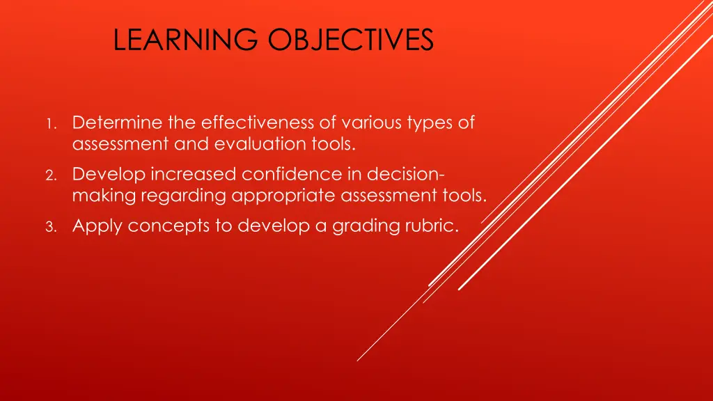 learning objectives