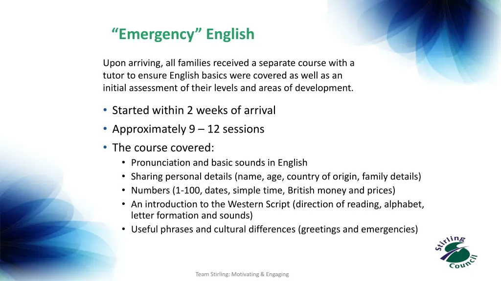 emergency english