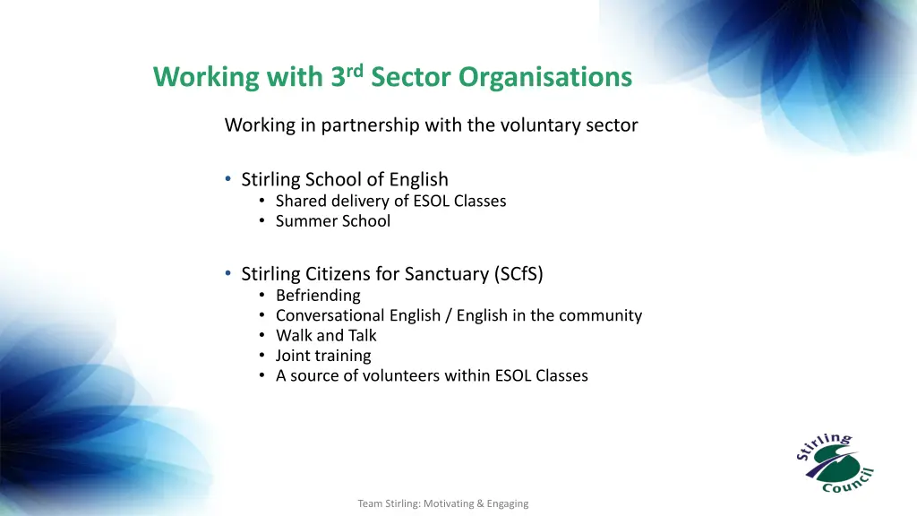 working with 3 rd sector organisations