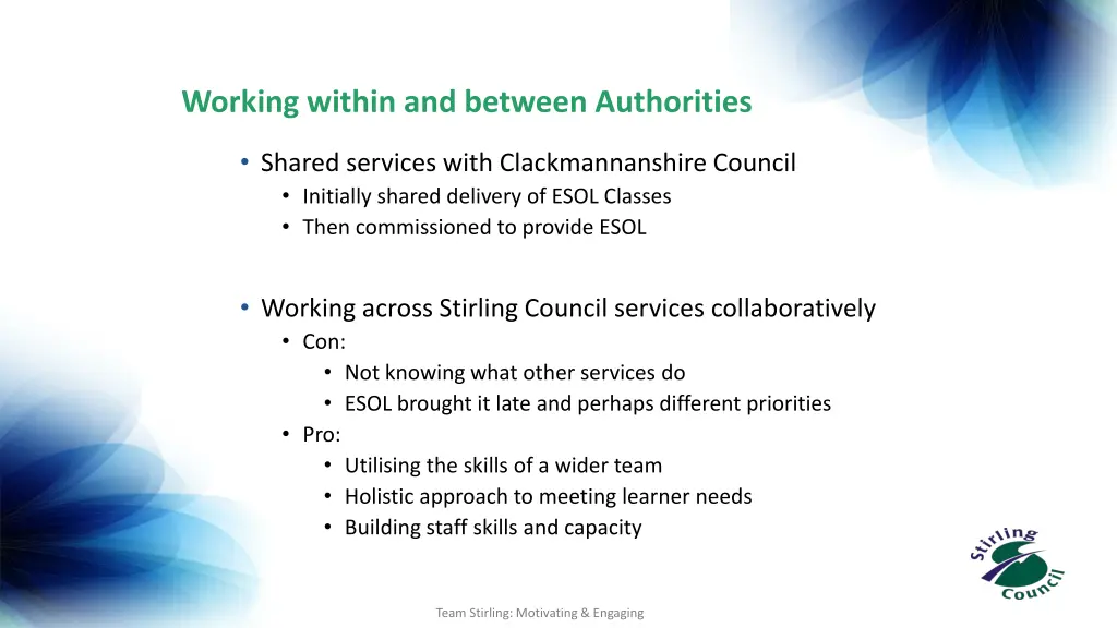 working within and between authorities