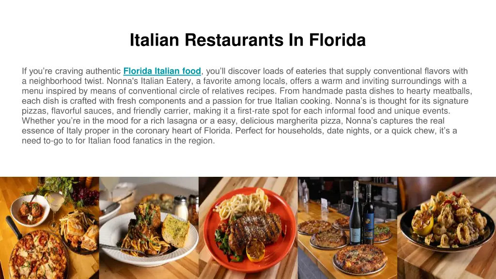 italian restaurants in florida