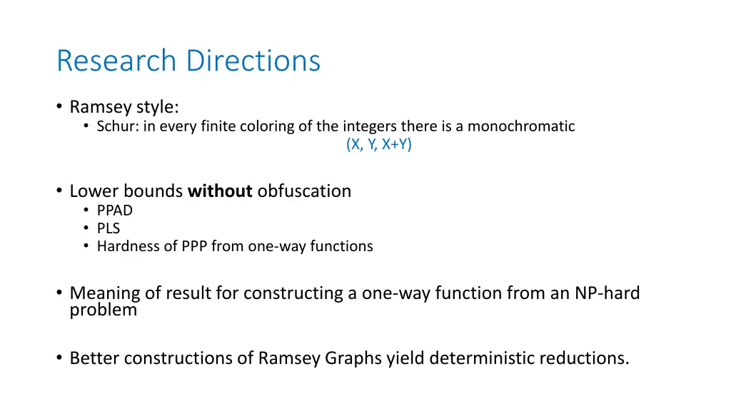 research directions