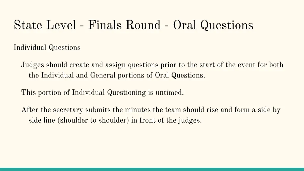 state level finals round oral questions