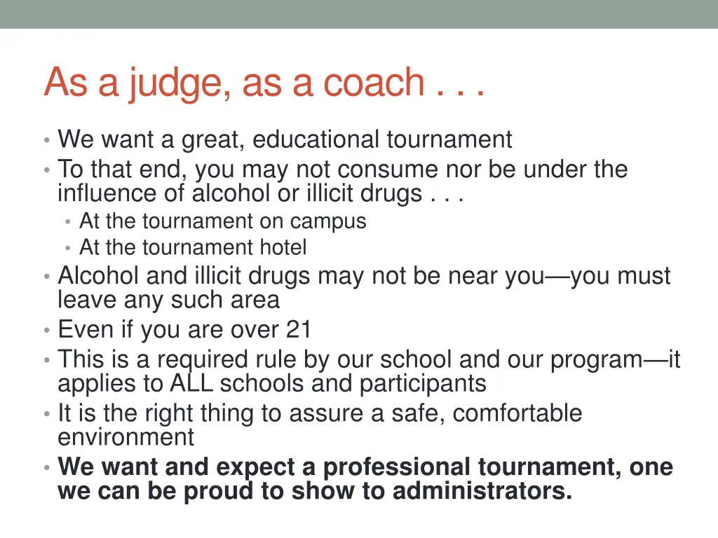 as a judge as a coach