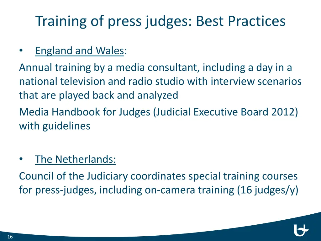 training of press judges best practices