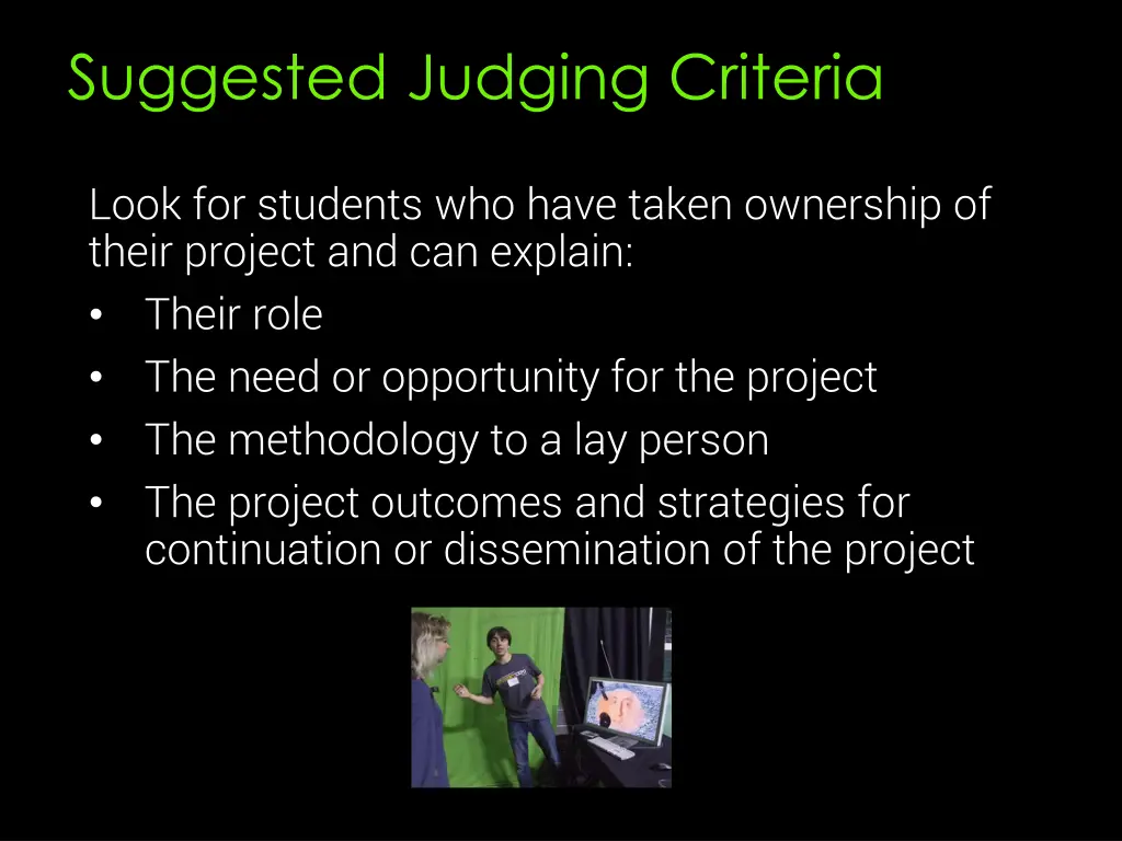 suggested judging criteria