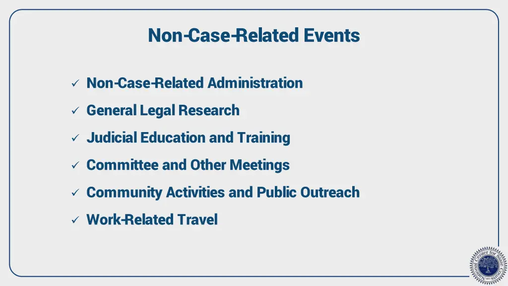 non case related events