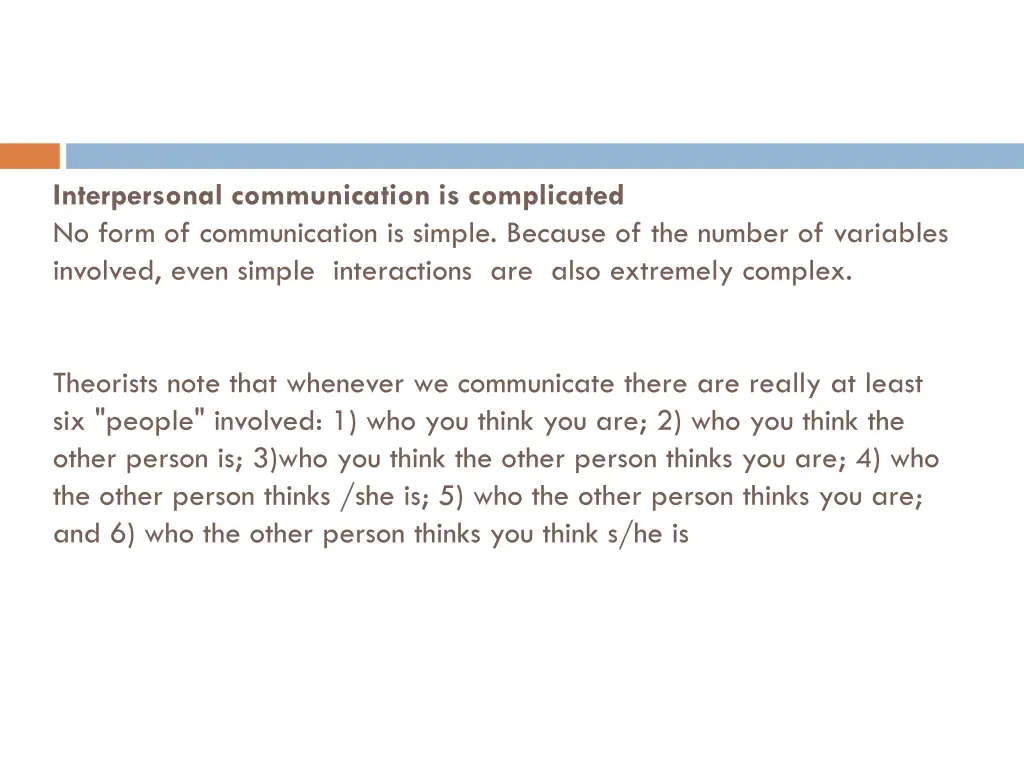 interpersonal communication is complicated