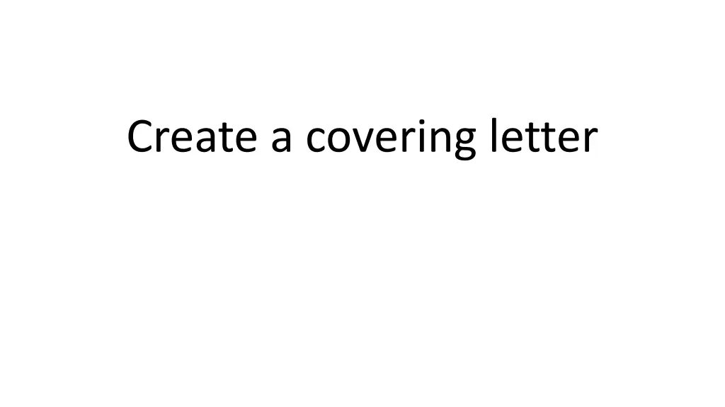 create a covering letter