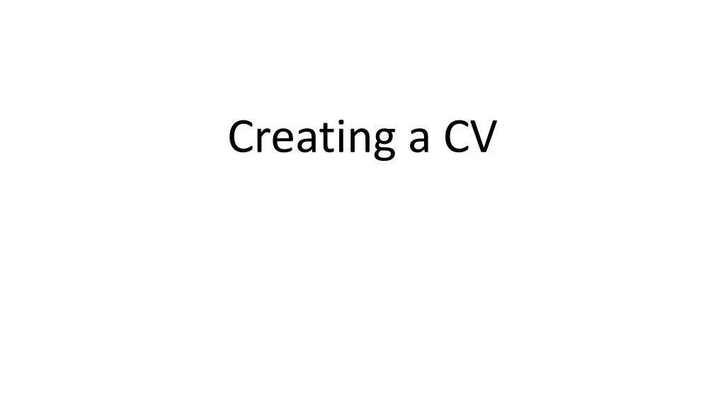 creating a cv