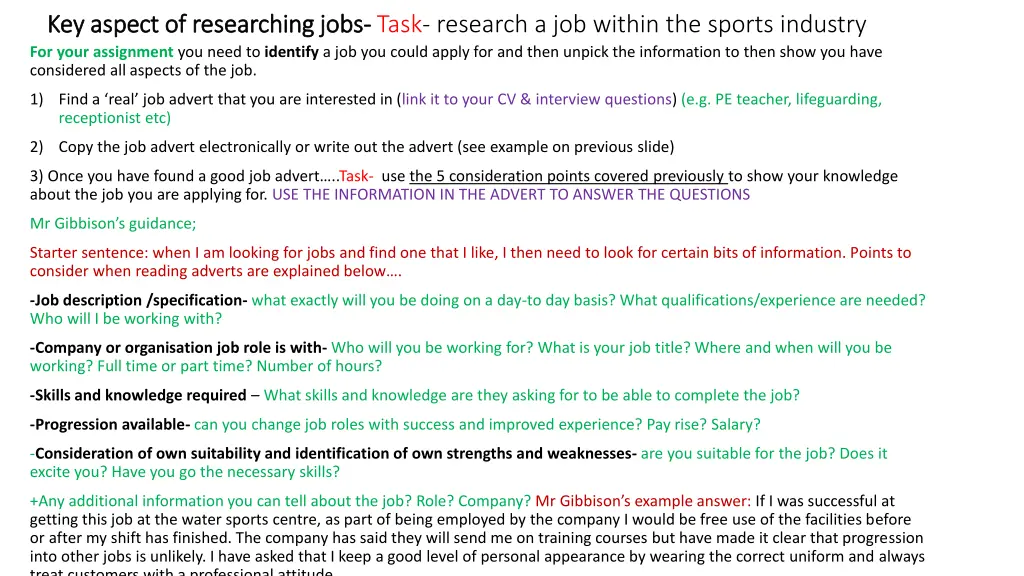 key aspect of researching jobs key aspect