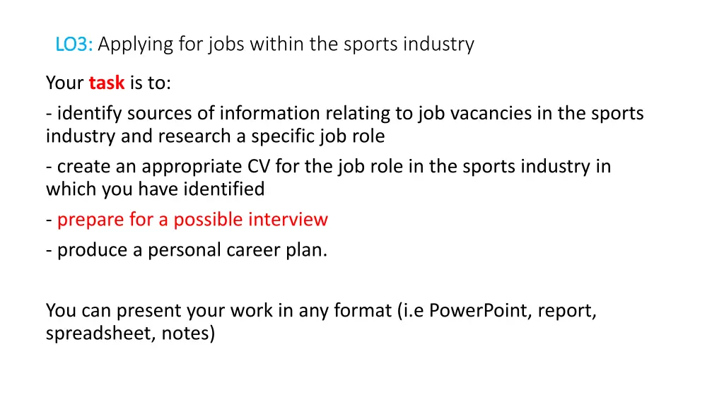 lo3 lo3 applying for jobs within the sports 1