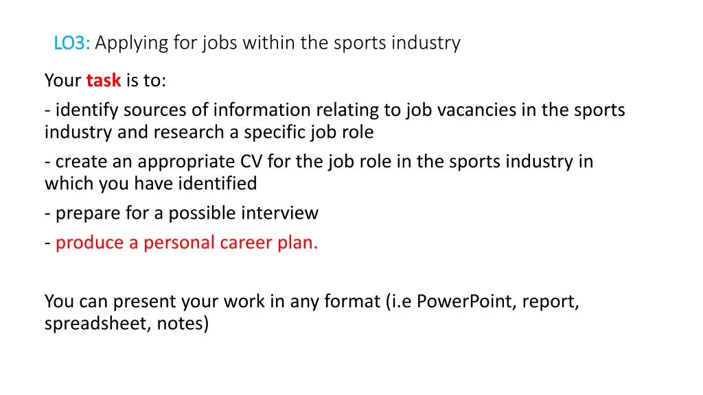 lo3 lo3 applying for jobs within the sports