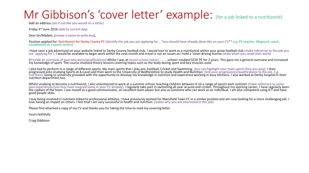 mr gibbison s cover letter example