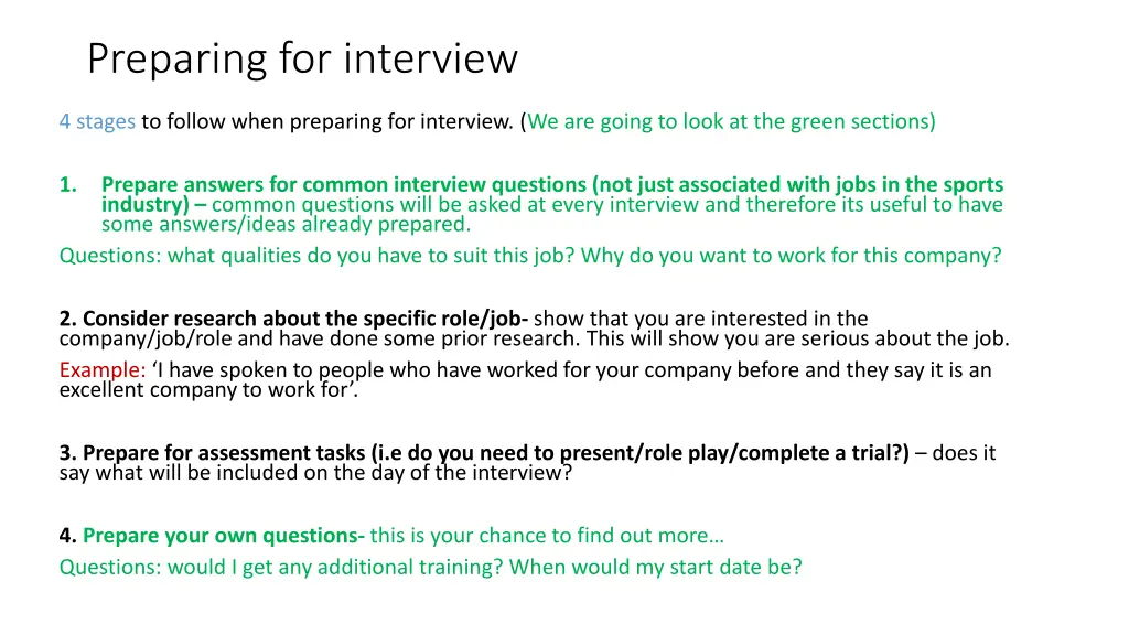 preparing for interview 1