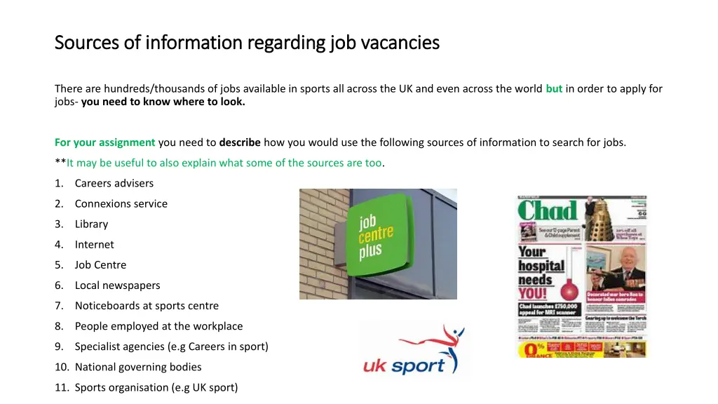 sources of information regarding job vacancies