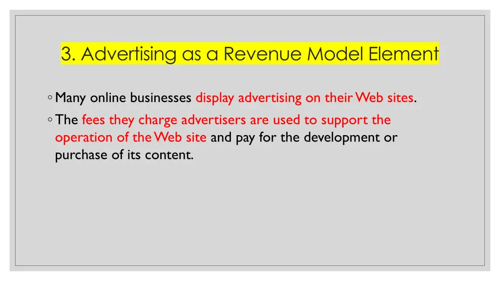 3 advertising as a revenue model element