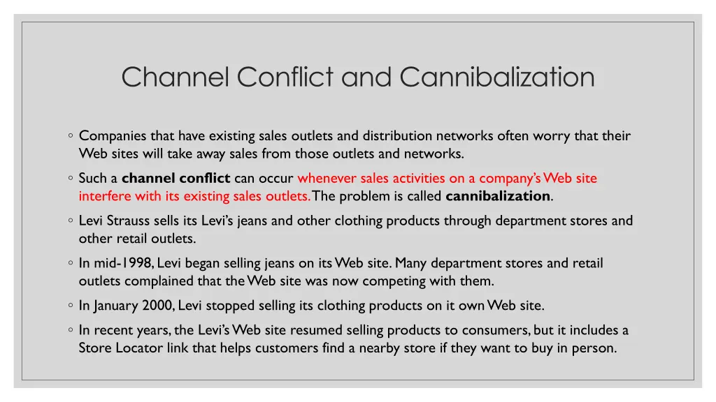 channel conflict and cannibalization