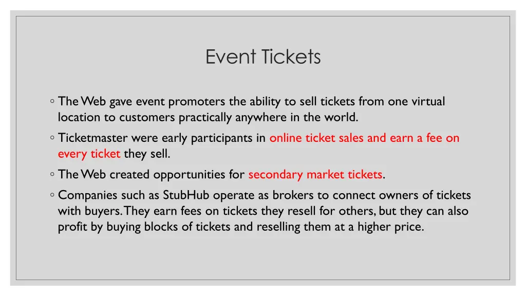 event tickets