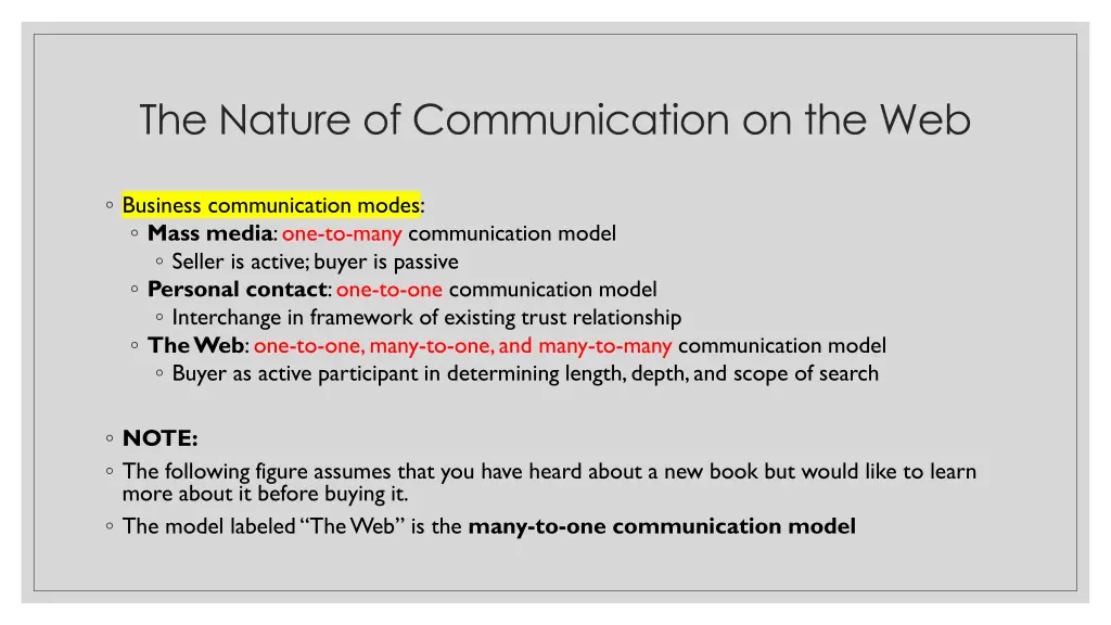 the nature of communication on the web