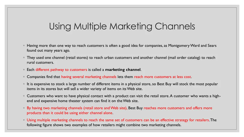 using multiple marketing channels